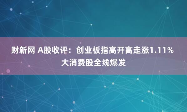 财新网 A股收评：创业板指高开高走涨1.11% 大消费股全线爆发